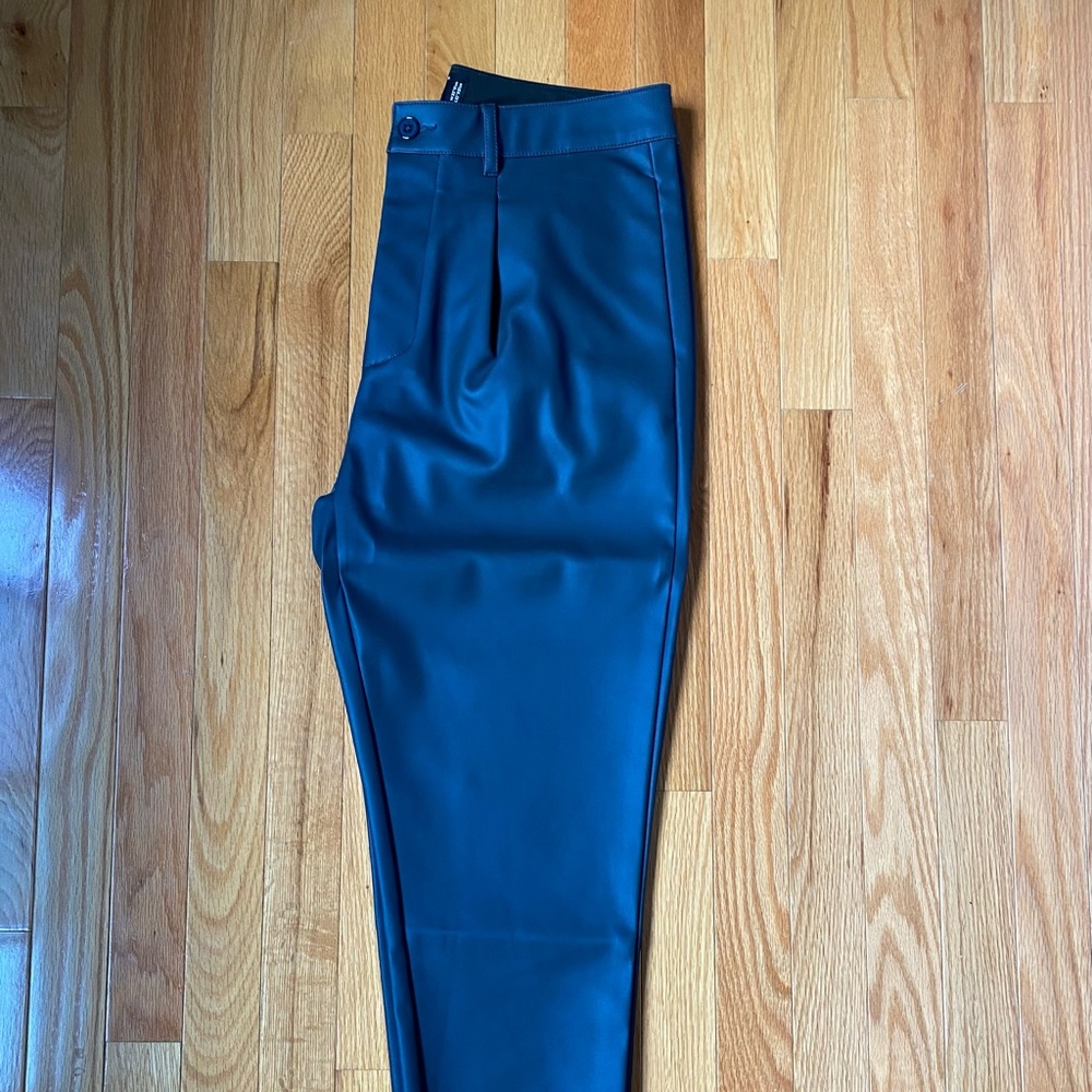 Mens cropper “leather” dress pants